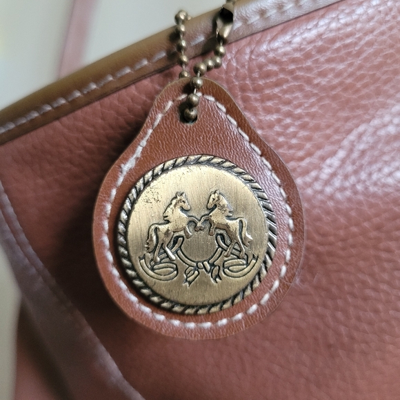 Vtg true brown pebbled leather well stitched western adjustable crossbody bag - Picture 3 of 13